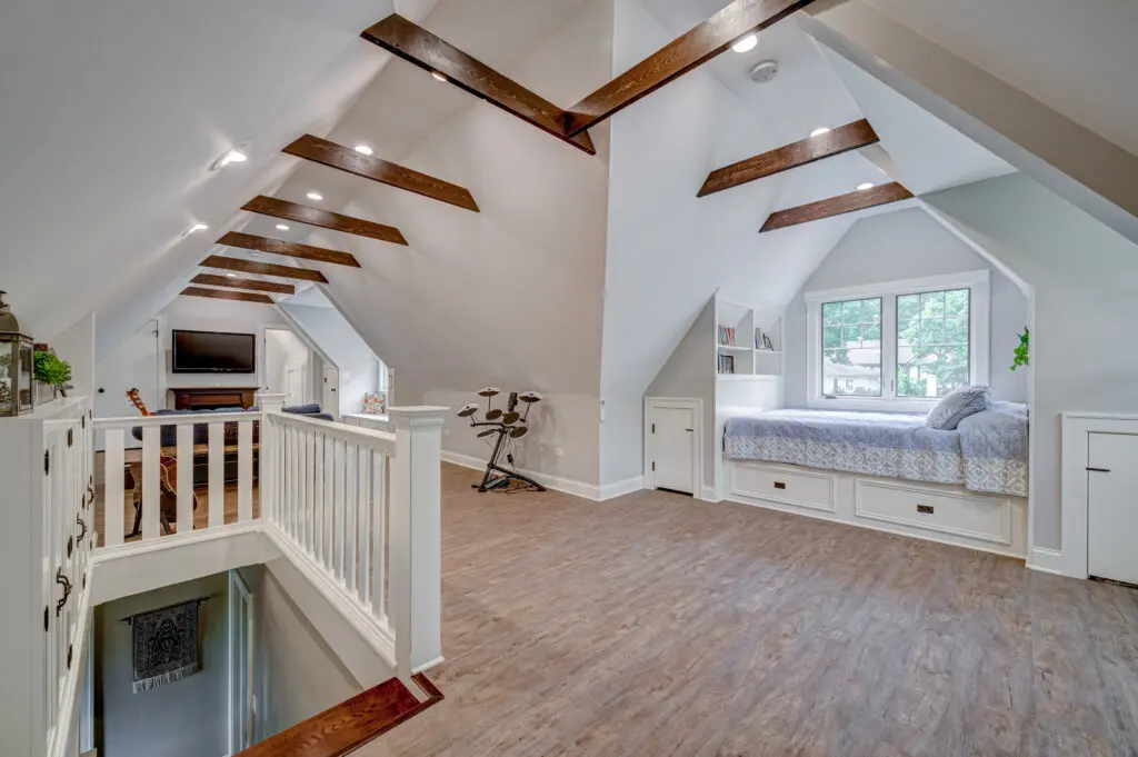 An attic that was turned into a bedroom