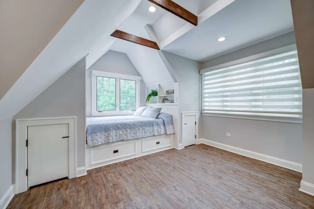 A white blinds inside the bedroom
